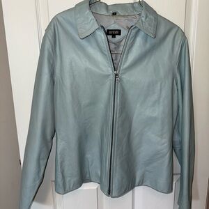 STATE Blue Leather Jacket Classic Design